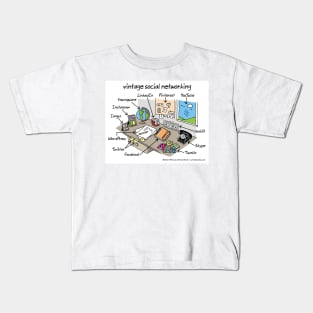 vintage social networking Kids T-Shirt